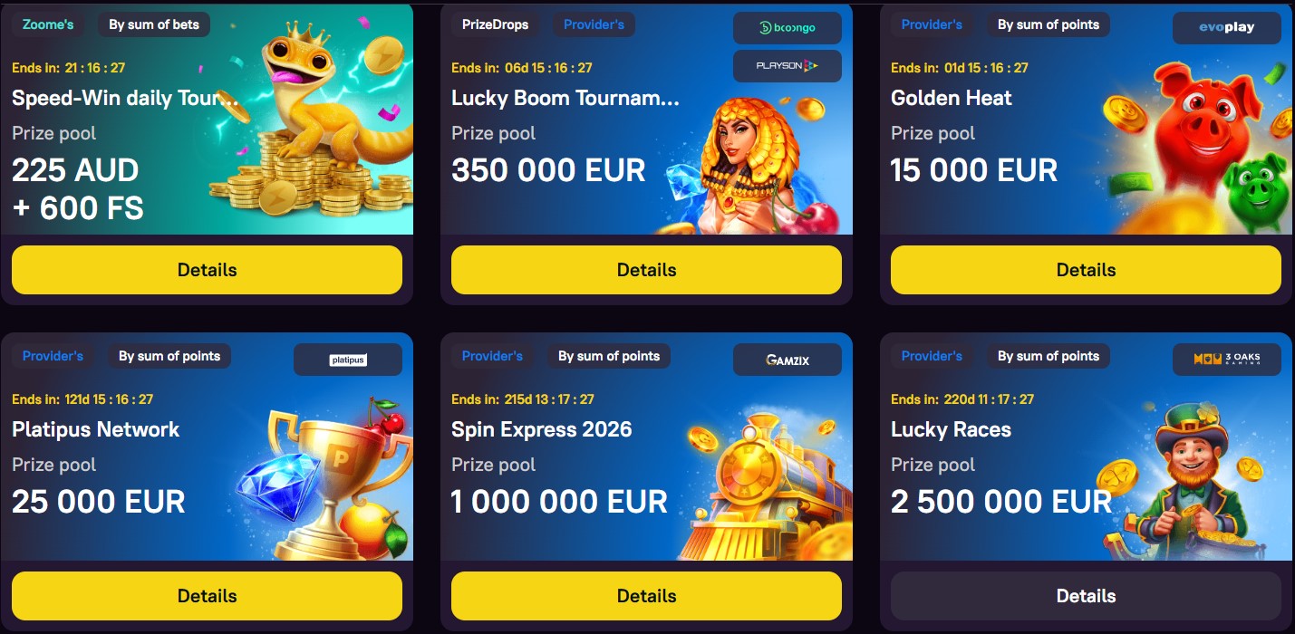 Zoome Casino mobile view